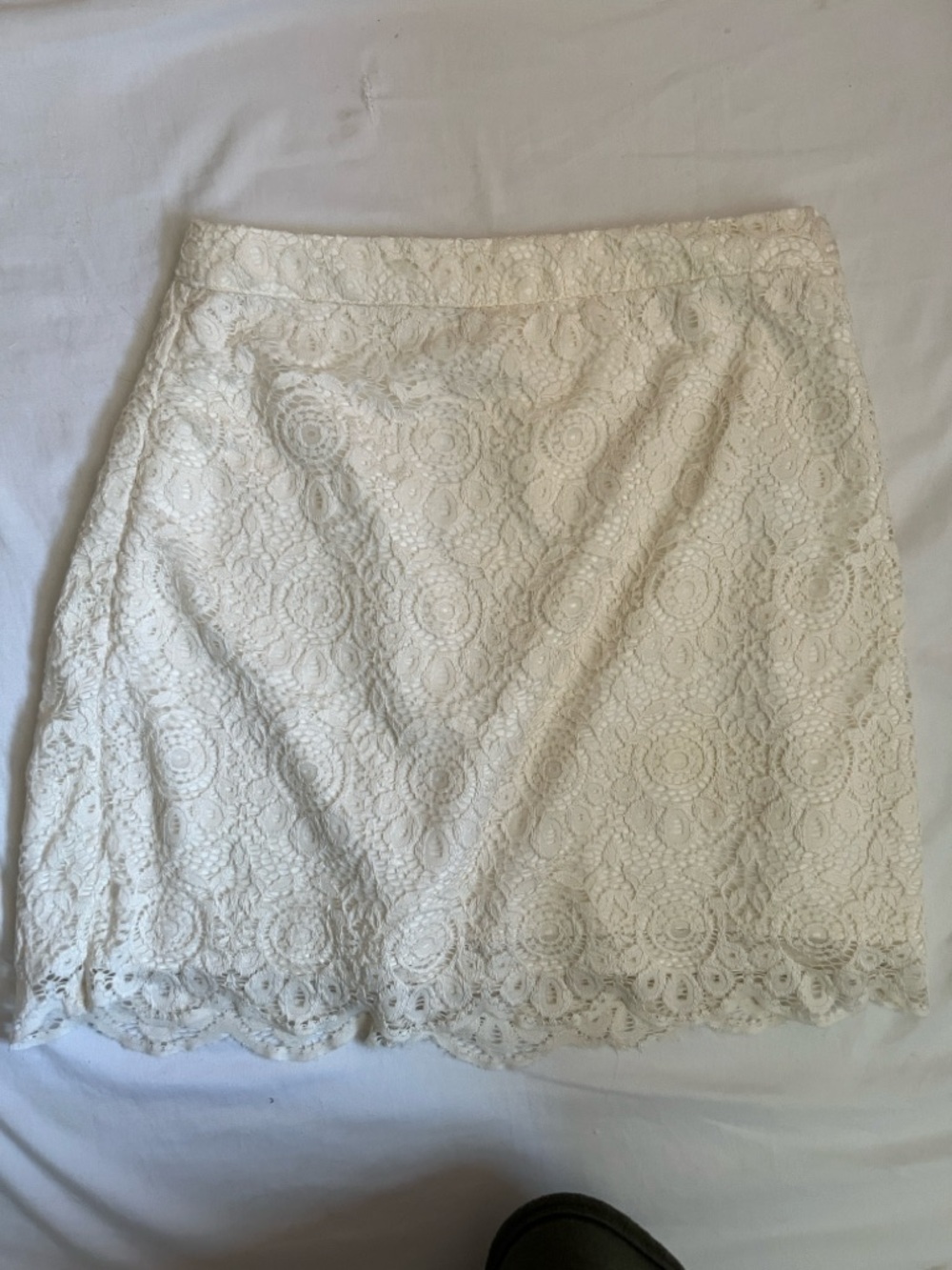 Hollister Cream Lace Mini Skirt